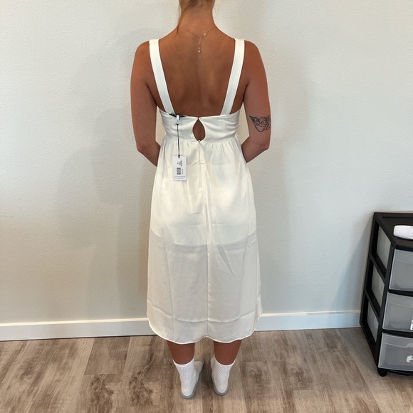 We Wore What - Corset Satin Charmeuse Midi Dress - Size XS - Picture 5 of 6